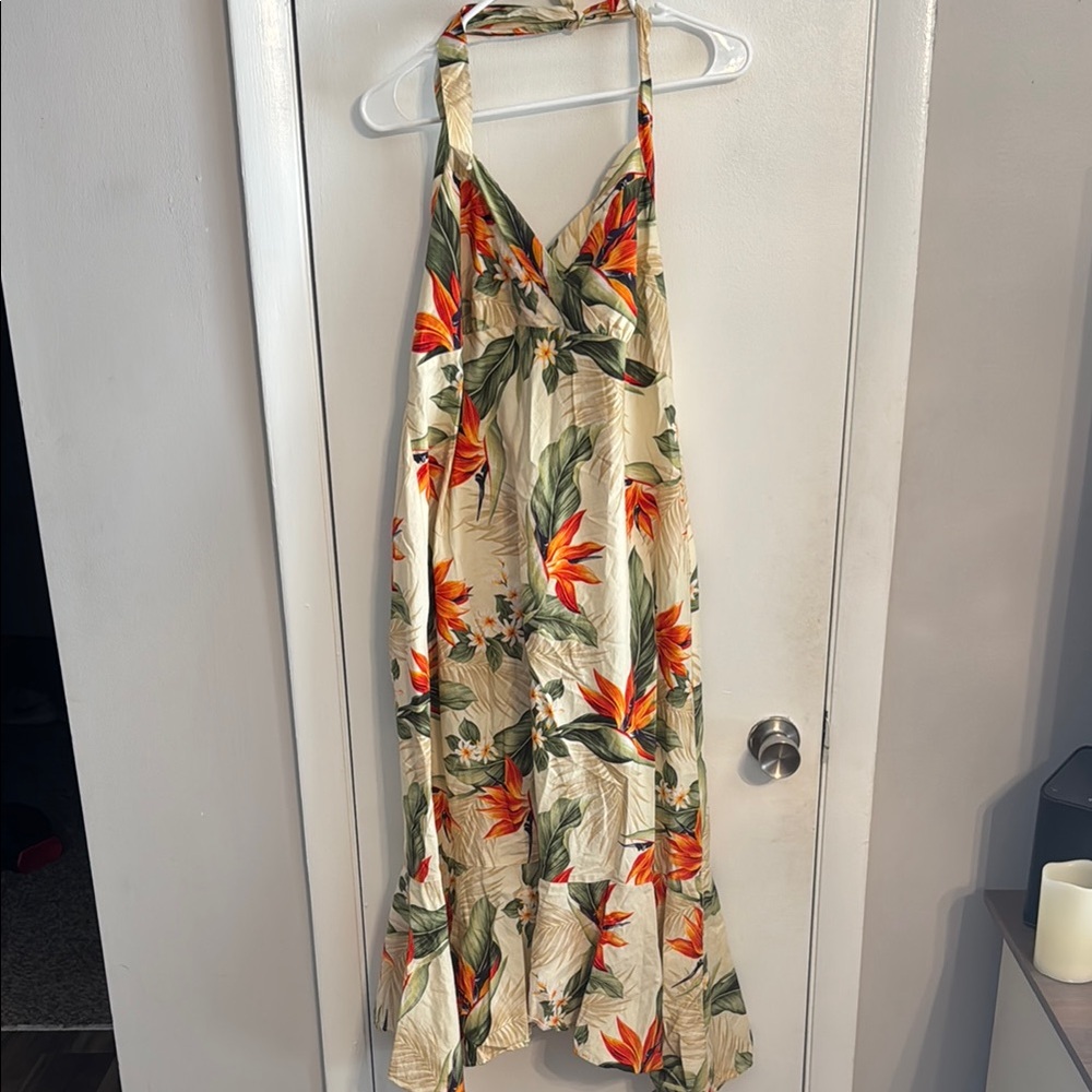 Tropical Floral Midi Dress